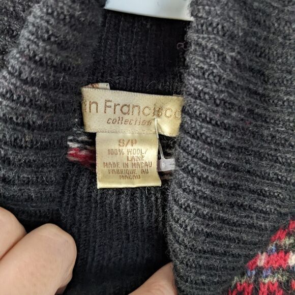 VINTAGE fairisle Icelandic cabin core long wool turtle neck sweater Small @M - Picture 7 of 11